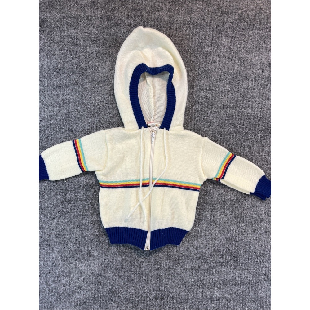 Vintage 70s Sears Winnie The Pooh Knit Baby Hoodie Newborn Walt Disney